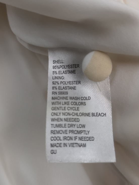 New Striped Cream Striped  and White Button-Front Peplum Belted dress Sz 4 - Picture 4 of 11